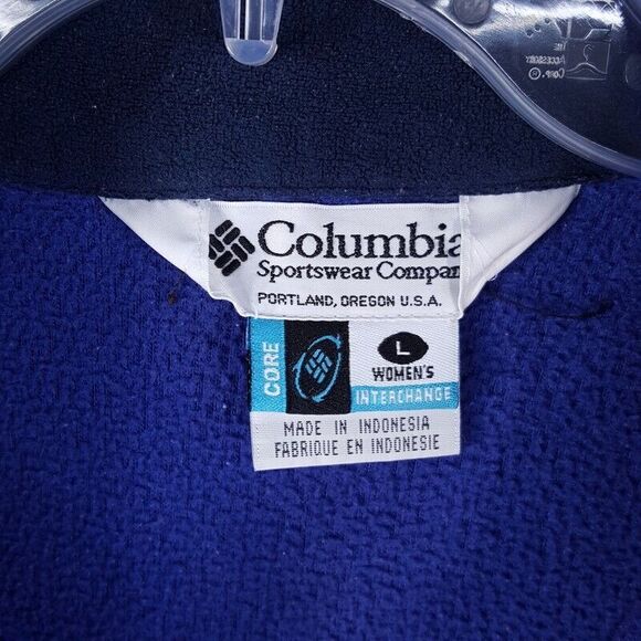COLUMBIA Womens Jacket Large Blue Zip Up Pockets Classic Logo Vintage - Picture 2 of 6